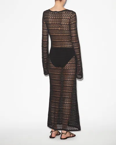 Isabel Marant Poros Crochet Maxi Dress In Black