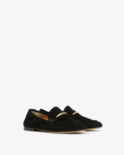 Isabel Marant Iseri Embellished Suede Loafers In Black