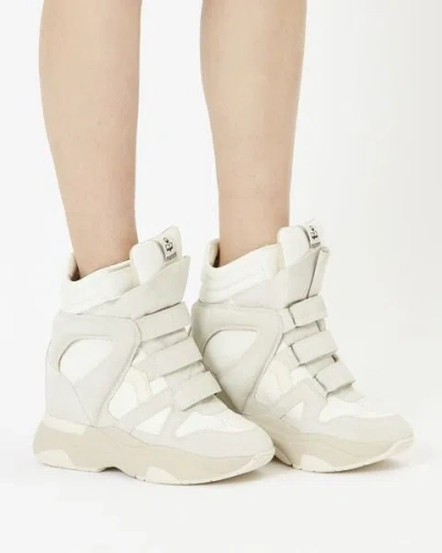 Isabel Marant Balskee High Top Sneakers With Wedge Shoes In White