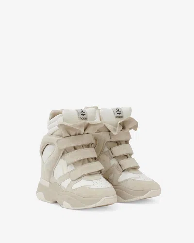 Isabel Marant Balskee High Top Sneakers With Wedge Shoes In White