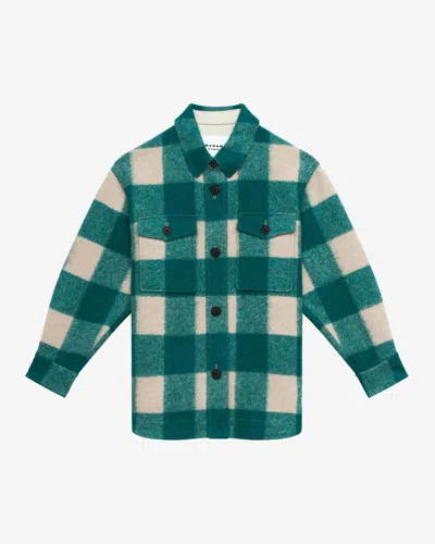 Isabel Marant Étoile Harveli Checked Jacket In Green