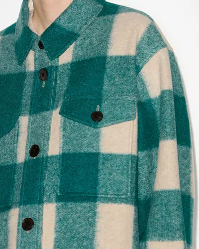 Isabel Marant Étoile Harveli Checked Jacket In Green