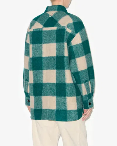 Isabel Marant Étoile Harveli Checked Jacket In Green