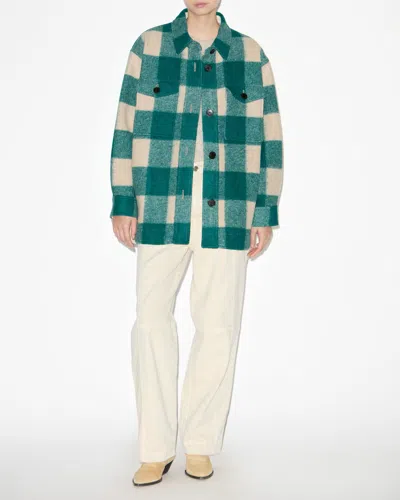 Isabel Marant Étoile Harveli Checked Jacket In Green