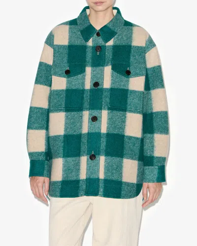 Isabel Marant Étoile Harveli Checked Jacket In Green