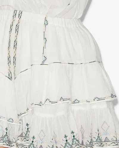 Isabel Marant Étoile Jocadia Ruffled Cotton Miniskirt In White
