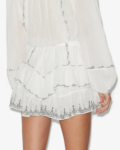 Isabel Marant Étoile Jocadia Ruffled Cotton Miniskirt In White