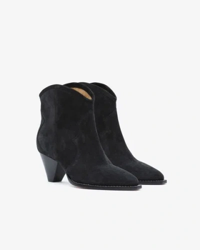Isabel Marant Darizo Suede Western Booties In Black
