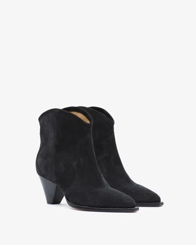 Isabel Marant Darizo Suede Western Booties In Black