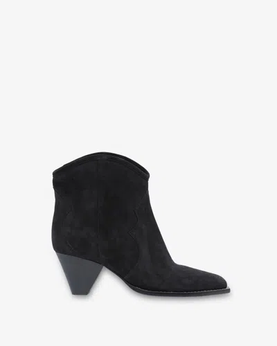 Isabel Marant Darizo Suede Western Booties In Black