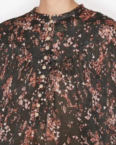 Isabel Marant Kiledia Printed Cotton And Silk-blend Crepe Blouse In Black