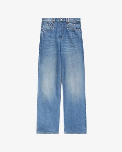 Isabel Marant Lemony High Waist Wide Pants In Blue