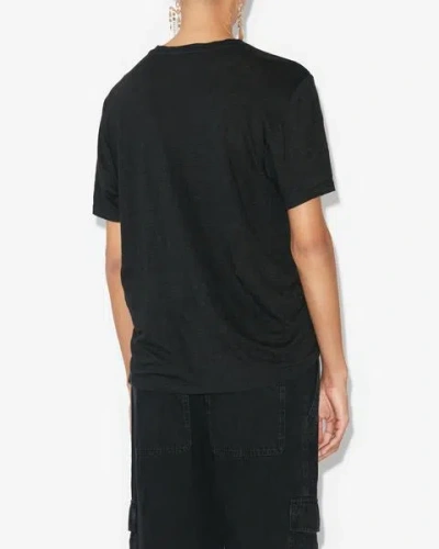 Isabel Marant Étoile Isabel Marant Etoile Zewel T Shirt With Metallic Logo Print In Black