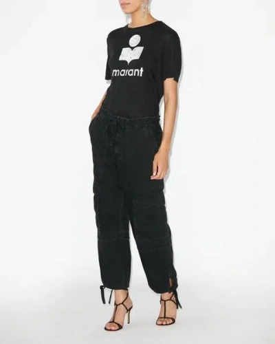 Isabel Marant Étoile Isabel Marant Etoile Zewel T Shirt With Metallic Logo Print In Black