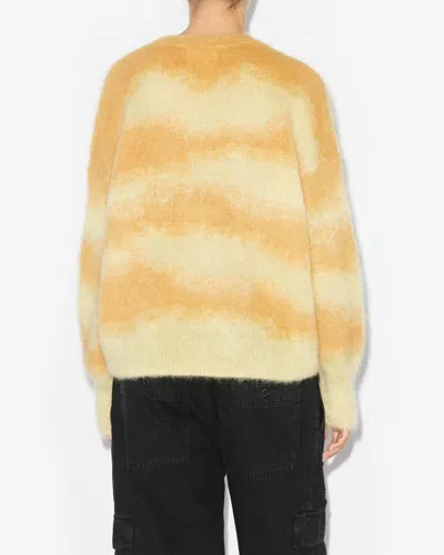 Isabel Marant Étoile Sawyer Striped Mohair Blend Knit Sweater In Yellow