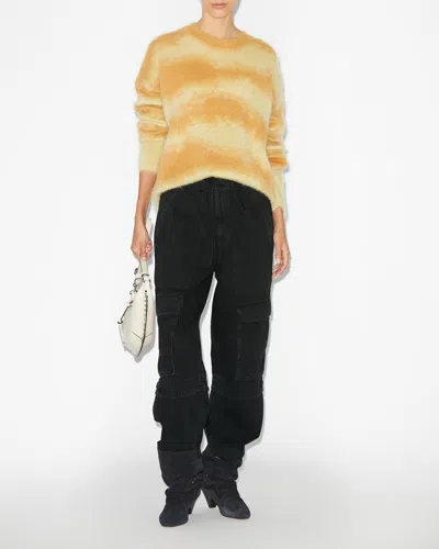 Isabel Marant Étoile Sawyer Striped Mohair Blend Knit Sweater In Yellow