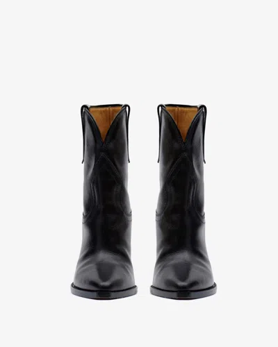 Isabel Marant Leyane Leather Bootie In Black