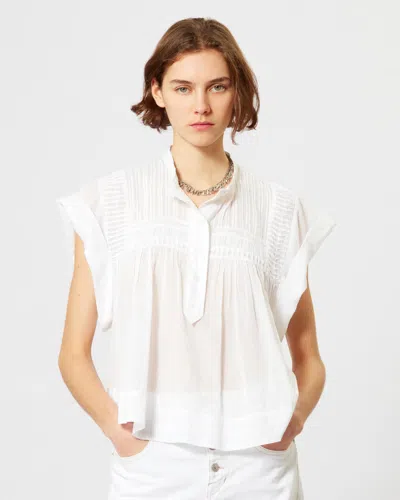 Shop Isabel Marant Étoile Leaza Top In White