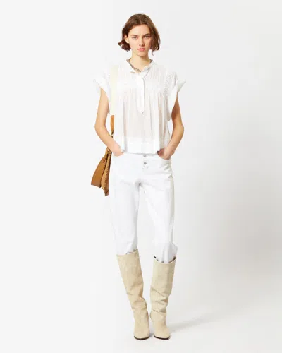 Shop Isabel Marant Étoile Leaza Top In White