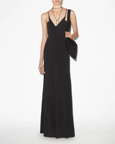 Isabel Marant Kapri Cowl-neck Crepe Maxi Dress In Black