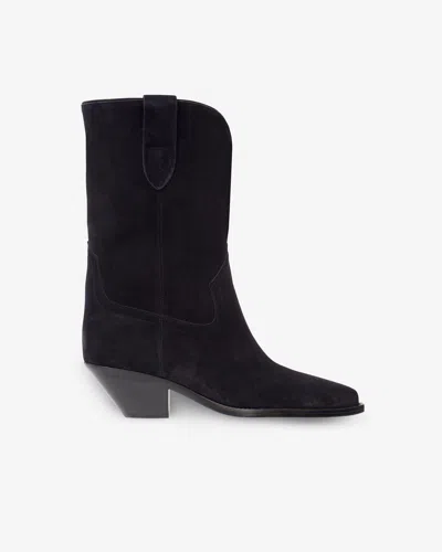 Isabel Marant Ankle Boots In Luxurious Calf Velvet Leather With Sleek Design And Quality Finish In Black