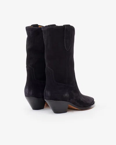 Isabel Marant Ankle Boots In Luxurious Calf Velvet Leather With Sleek Design And Quality Finish In Black