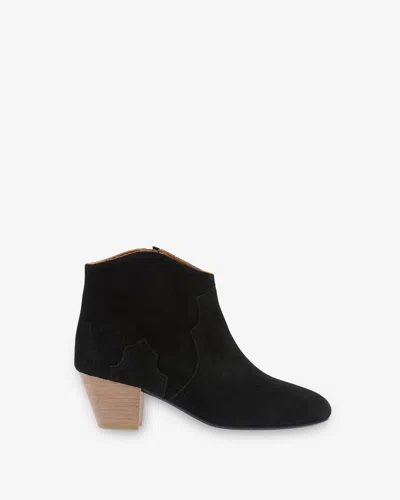 Isabel Marant Dicker Heeled Ankle Boots In Black