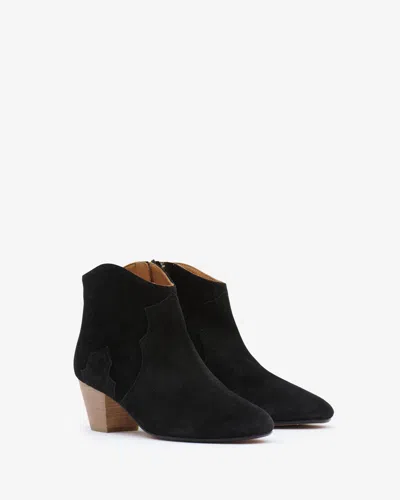 Isabel Marant Dicker Heeled Ankle Boots In Black