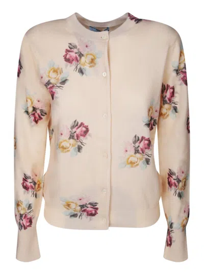 Shop Prada Cardigans In White