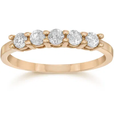 Pompeii3 3/4ct Five Stone Diamond Ring 14k Rose Gold In Multi