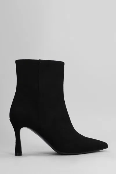 Shop Evaluna High Heels Ankle Boots In Black