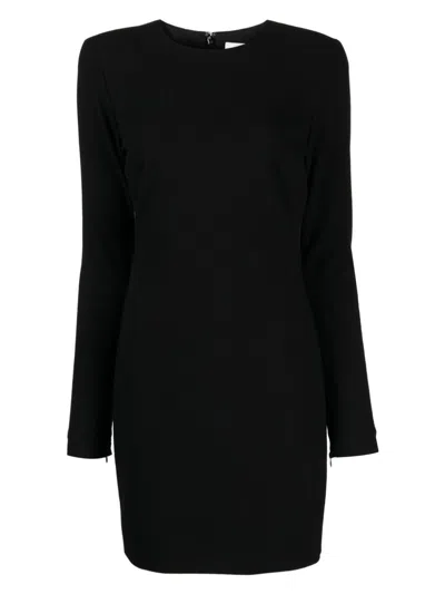 Victoria Beckham Fitted Mini Dress With Shoulder Pads In Black