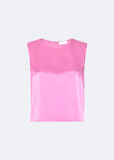 Lapointe Doubleface Satin Cropped Tank In Orchid