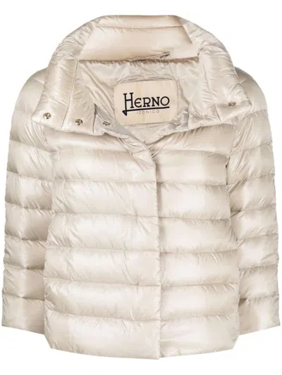 Herno Goose-down Padded Down Jacket In Nude & Neutrals