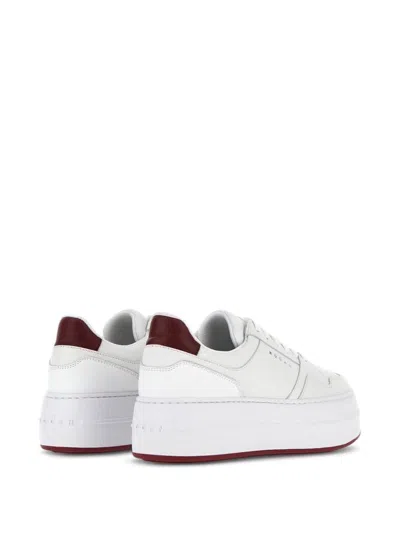 Hogan Skyscraper Platform Sneakers Featuring Perforated Detailing In White