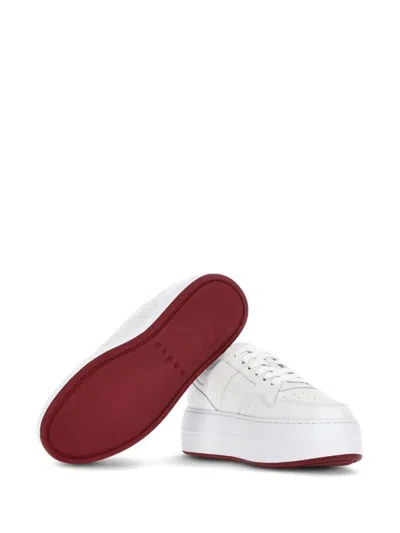 Hogan Skyscraper Platform Sneakers Featuring Perforated Detailing In White