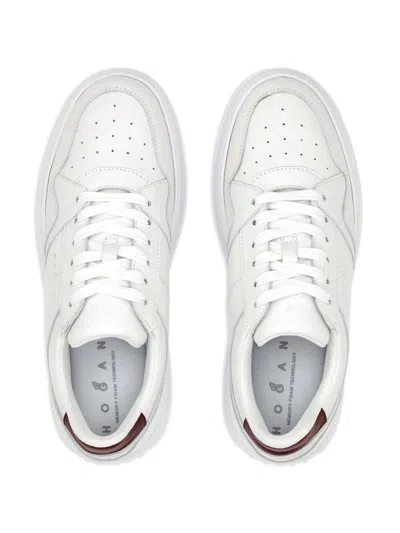 Hogan Skyscraper Platform Sneakers Featuring Perforated Detailing In White