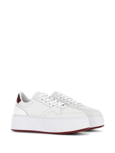 Hogan Skyscraper Platform Sneakers Featuring Perforated Detailing In White