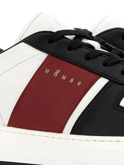 Hogan Round Toe Rubber Sole Sneakers In White