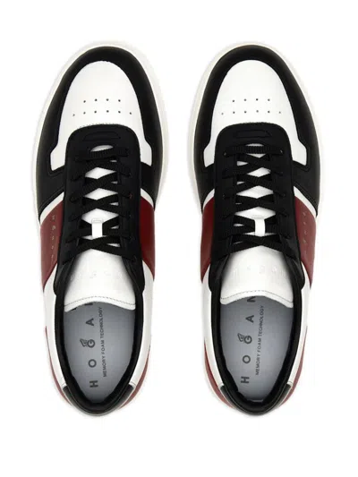 Hogan Round Toe Rubber Sole Sneakers In White