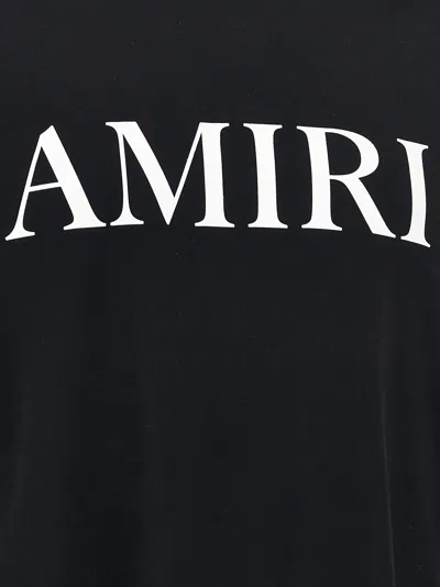 Amiri Black Crewneck T-shirt With Logo Lettering Print On The Front In Cotton Man