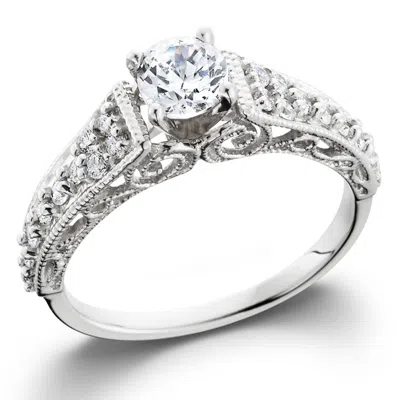Pompeii3 1/2ct Vintage Filigree Diamond Engagement Ring 14k White Gold In Multi