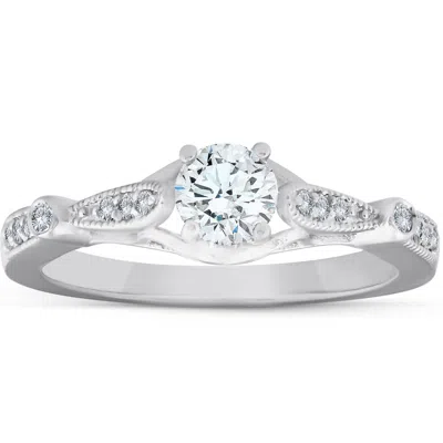 Pompeii3 5/8ct Diamond Vintage Engagement Ring 950 Platinum In Silver