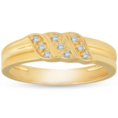 Pompeii3 Mens 10k Yellow Gold Diamond Ring Anniversary Wedding Band In Multi
