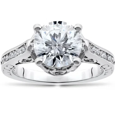 Pompeii3 2 1/3ct Diamond Engagement Ring Solitaire Vintage Antique Unique Design 14k Wg In Multi