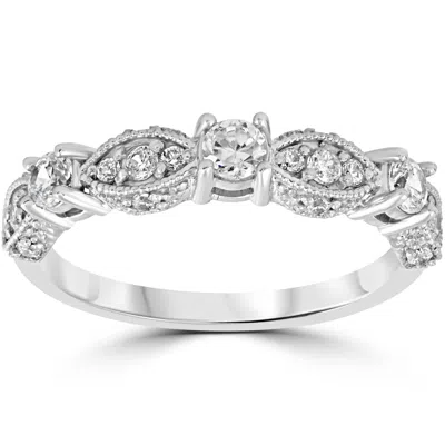 Pompeii3 1/2 Ct Vintage Diamond Wedding Ring 14k White Gold In Multi