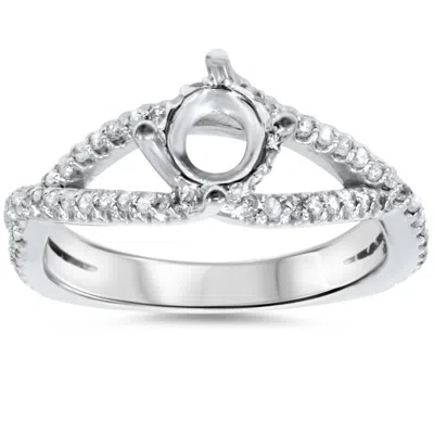 Pompeii3 3/8ct 14k White Gold Diamond Engagement Ring Semi Mount In Multi