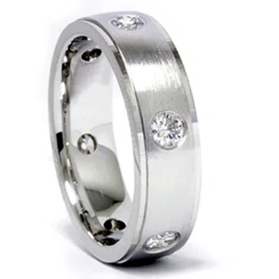 Pompeii3 Mens 3/4ct 14k White Gold Diamond Wedding Band Ring In Multi