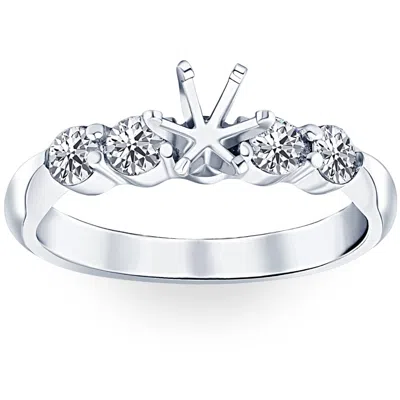 Pompeii3 1/2ct Diamond Semi Mount Engagement Ring 14k White Gold Round Setting In Multi