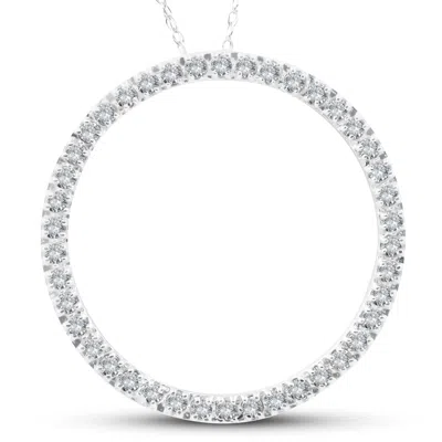 Pompeii3 5/8ct Circle Of Life Round Diamond Pendant 10k White Gold In Multi